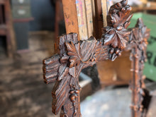 Load image into Gallery viewer, 19th.C Antique Swiss Black Forest Carved Wall Mirror