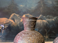 Load image into Gallery viewer, Pair of Early 20th.C Indian Etched Brass Vases