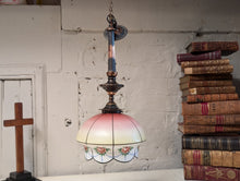 Load image into Gallery viewer, Early 20th.C Painted Opaline Pendant Ceiling Light