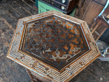 Load image into Gallery viewer, Early 20th.C Arabic Mother of Pearl Inlaid Hexagonal Islamic Tea Table