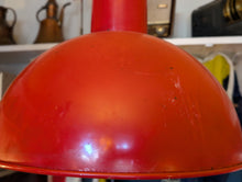 Load image into Gallery viewer, Large Vintage Red Industrial Enamel Metal Pendant Light