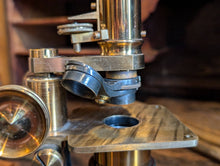 Load image into Gallery viewer, Antique 19th.C Brass Laboratory Microscope With Slides and Attachment's