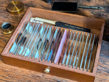 Load image into Gallery viewer, Antique 19th.C Brass Laboratory Microscope With Slides and Attachment's