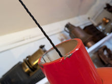 Load image into Gallery viewer, Large Vintage Red Industrial Enamel Metal Pendant Light
