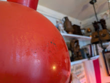 Load image into Gallery viewer, Large Vintage Red Industrial Enamel Metal Pendant Light