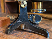 Load image into Gallery viewer, Antique 19th.C Brass Laboratory Microscope With Slides and Attachment's