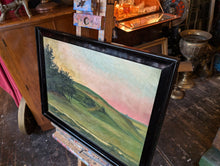 Load image into Gallery viewer, 1919 Danish Oil Painting  - Sunset Hillside Landscape - Hjorring Bjerge -  -  62 x 47cm