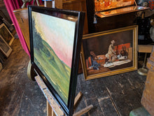 Load image into Gallery viewer, 1919 Danish Oil Painting  - Sunset Hillside Landscape - Hjorring Bjerge -  -  62 x 47cm