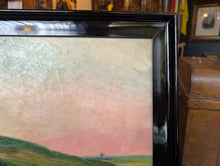 Load image into Gallery viewer, 1919 Danish Oil Painting  - Sunset Hillside Landscape - Hjorring Bjerge -  -  62 x 47cm