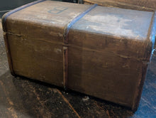 Load image into Gallery viewer, Large Antique Wooden Framed Steamer Trunk
