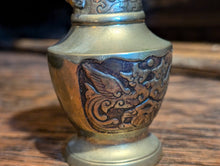 Load image into Gallery viewer, Antique Chinese Bronze Dragon Vase