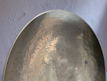 Load image into Gallery viewer, Vintage Chinese Engraved Brass Bowl with Hardwood Stand