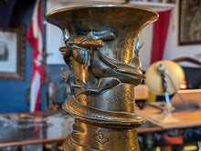 Load image into Gallery viewer, Large Early 20th.C Brass Chinese Dragon Vase