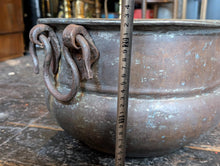Load image into Gallery viewer, 19th.C Antique Copper Cauldron Pot Planter / Jardiniere With Paw Feet