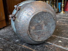 Load image into Gallery viewer, 19th.C Antique Copper Cauldron Pot Planter / Jardiniere With Paw Feet