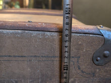 Load image into Gallery viewer, Large Antique Wooden Framed Steamer Trunk