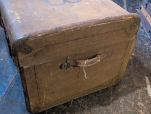 Load image into Gallery viewer, Large Antique Wooden Framed Steamer Trunk
