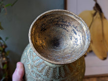 Load image into Gallery viewer, Early 20th.C Gold Gilded Indian Engraved Brass Surahi / Vase