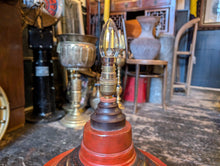 Load image into Gallery viewer, Antique Burmese Red Laquerre Offering Bowl Converted to Lamp