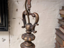 Load image into Gallery viewer, Antique C.1920 5 Arm Cast Brass Chandelier Light Fitting