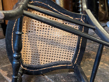 Load image into Gallery viewer, Pair of French 19th.C Black Lacquer and Mother of Pearl Inlay Chairs