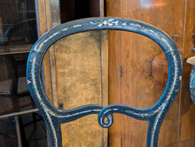 Load image into Gallery viewer, Pair of French 19th.C Black Lacquer and Mother of Pearl Inlay Chairs