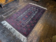 Load image into Gallery viewer, 5'4" x 2'9" Vintage Afghan Hand Knotted Wool Baluch Rug - 164cm x 84cm