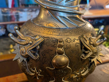 Load image into Gallery viewer, Large Early 20th.C Brass Chinese Dragon Vase