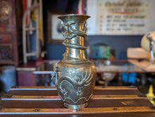 Load image into Gallery viewer, Large Early 20th.C Brass Chinese Dragon Vase