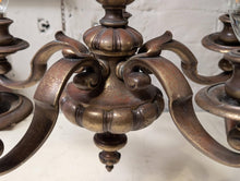 Load image into Gallery viewer, Antique C.1920 5 Arm Cast Brass Chandelier Light Fitting