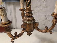 Load image into Gallery viewer, Antique Italian Carved and Gilt Painted 6-Light Wooden Chandelier