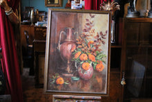 Load image into Gallery viewer, Oil on Canvas Marigolds Still Life - Nan C Livingston (1876 - 1952) - 24.5" x 32.5"