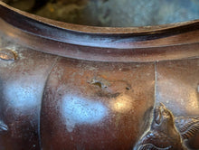 Load image into Gallery viewer, Antique Japanese Meiji Lobed and Decorated Bronze Jardinière Plant Pot