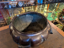 Load image into Gallery viewer, Antique Japanese Meiji Lobed and Decorated Bronze Jardinière Plant Pot