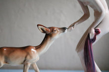 Load image into Gallery viewer, Art Deco C.1930 Katzhutte Figurine Nude Girl Feeding Deer