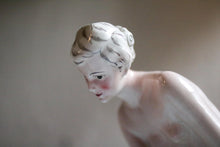 Load image into Gallery viewer, Art Deco C.1930 Katzhutte Figurine Nude Girl Feeding Deer