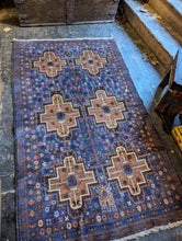 Load image into Gallery viewer, 6'7" x 3'11" Vintage Afghan Hand Knotted Wool Baluch Rug - 201cm x 120cm
