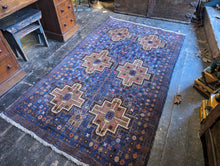 Load image into Gallery viewer, 6'7" x 3'11" Vintage Afghan Hand Knotted Wool Baluch Rug - 201cm x 120cm