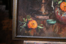 Load image into Gallery viewer, Oil on Canvas Marigolds Still Life - Nan C Livingston (1876 - 1952) - 24.5" x 32.5"