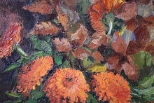 Load image into Gallery viewer, Oil on Canvas Marigolds Still Life - Nan C Livingston (1876 - 1952) - 24.5" x 32.5"