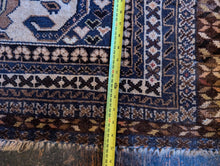 Load image into Gallery viewer, 6'5" x 3'7" - Baluch Afghan Tribal Hand Knotted Wool Rug - 195 x 109cm