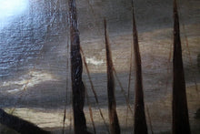 Load image into Gallery viewer, 19th.C Joe Branston Oil Painting - Sea Loch & Ship - 45cm x 40cm