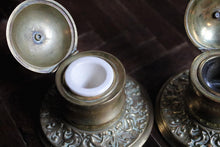 Load image into Gallery viewer, Pair of Ornate Victorian Ink Wells