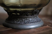 Load image into Gallery viewer, Antique Baroque Glass and Pewter Carafe / Wine Decanter