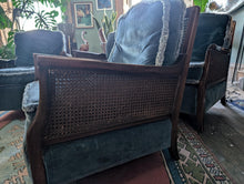 Load image into Gallery viewer, 3 Piece 1930's Bergere Walnut Conservatory Suite