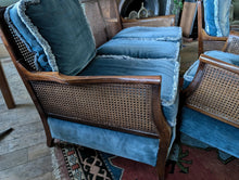 Load image into Gallery viewer, 3 Piece 1930's Bergere Walnut Conservatory Suite