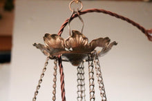 Load image into Gallery viewer, Antique Victorian Cranberry Glass Hanging Hall Lantern