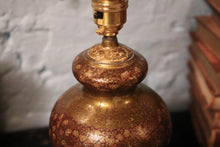 Load image into Gallery viewer, Vintage Heavyweight Rewired Chinese Brass and Enamel Table Lamp