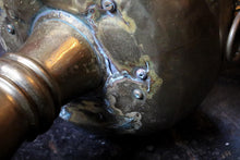 Load image into Gallery viewer, Vintage Embossed Brass Planter Jardiniere on Stand