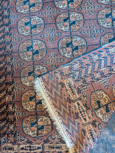 Load image into Gallery viewer, 3'7" x 2'11! Antique Nomadic Tekke Bokhara Wool Rug - 109 x 89cm